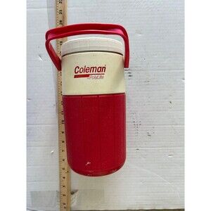 Vintage Coleman Polylite 1/2 Gallon Water Cooler Jug #5590 Red & White